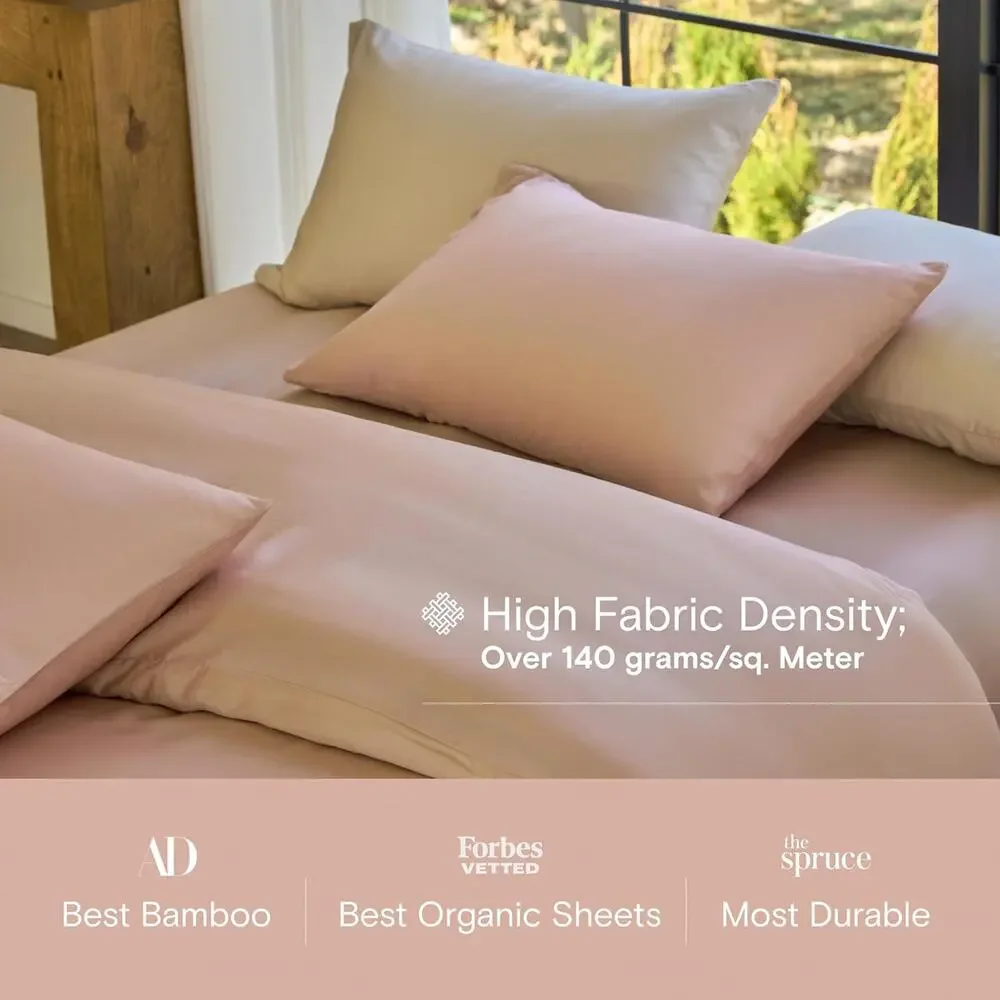 NWT Sijo DOZ Bamboo Sheet Set 3 PC 2 Pillowcases Fitted Sheet Blush Pink Full